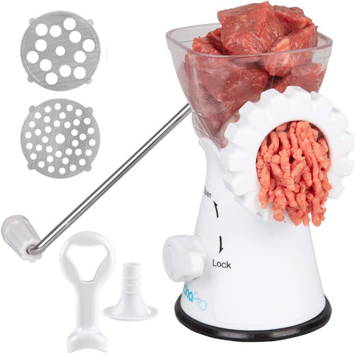 Manual meat grinder mincer w - meat,